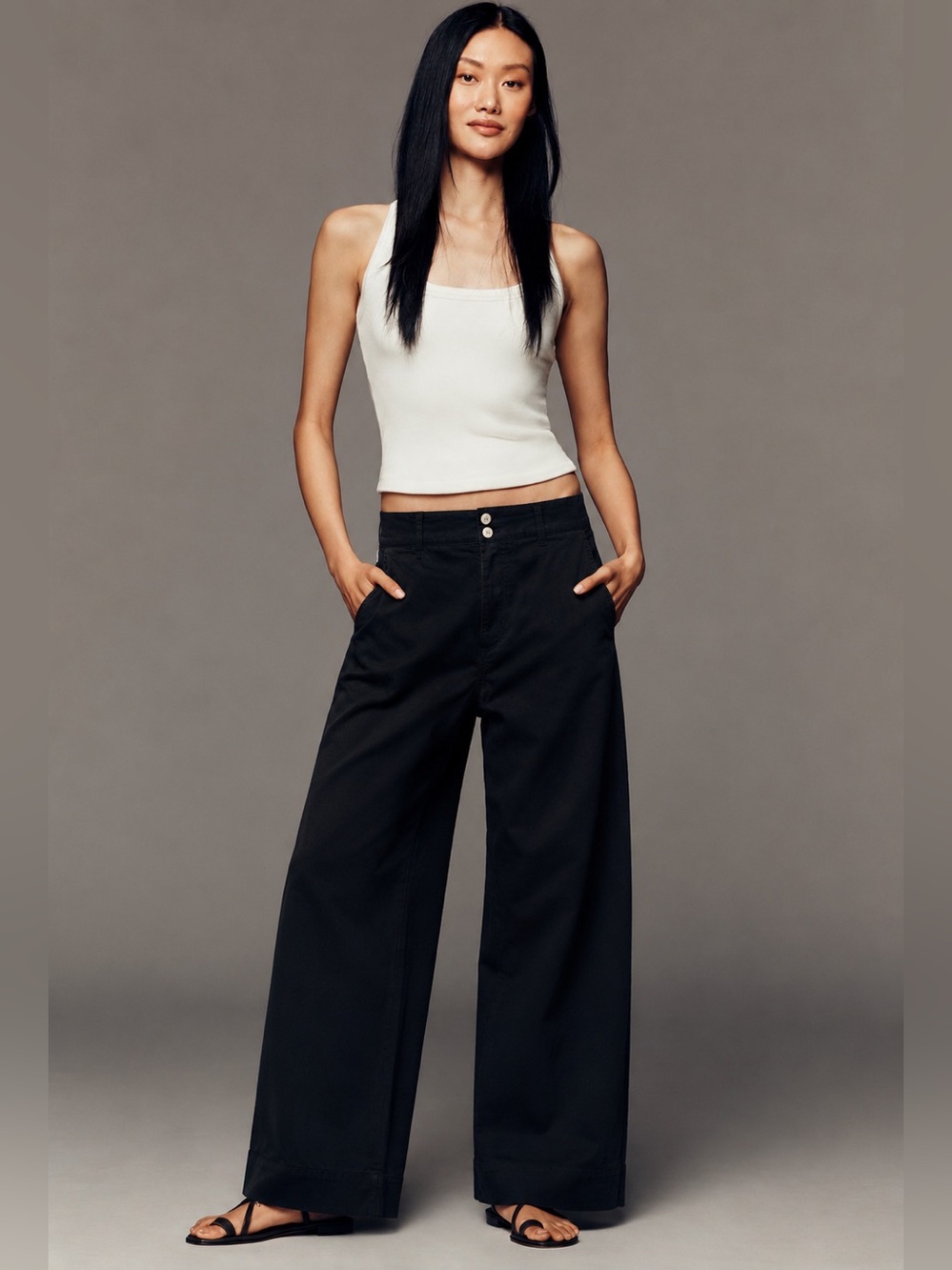 EUC Anthropologie Size 26 Black Linen Blend Utility Pants